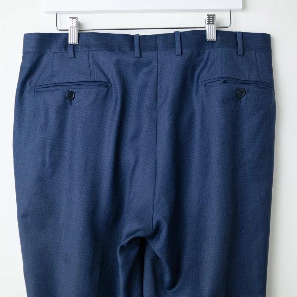 Ermenegildo Zegna Milano Wool Dress Pants Mens 36x29 Blue Flat Italy Luxury